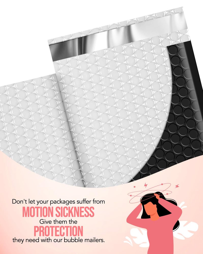 GSSUSA Black Bubble Mailers 8.5x12 large Padded Envelopes 25 Pack,Self-Seal Shipping Mailer, Packaging Bags, Small Business Supplies,Mailing Bags, Packaging for Small Business, Black - Image 3
